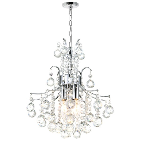 Cwi Lighting Princess 3 Light Mini Chandelier With Chrome Finish 8012P12C - main